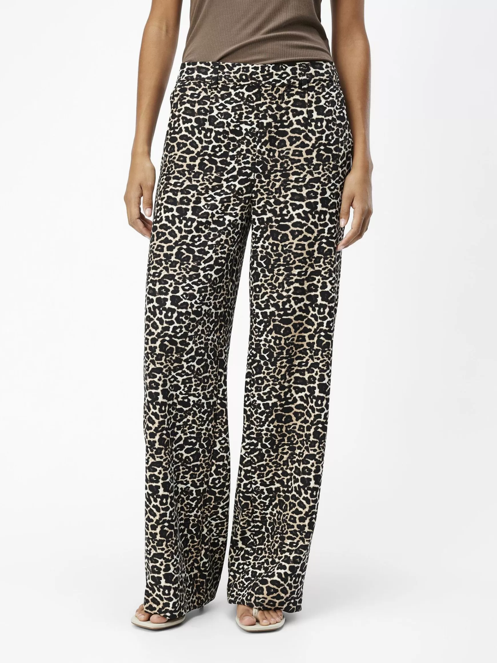 Dame OBJECT LEOPARDPRINT BREDE BUKSER